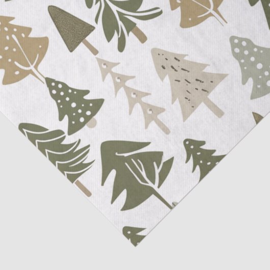 Modern kerstboompatroon tissuepapier (Detail)