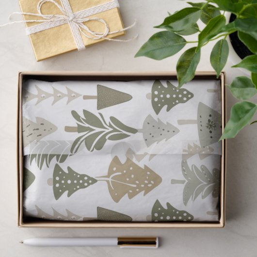 Modern kerstboompatroon tissuepapier (Geschenk)