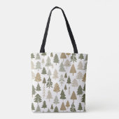 Modern kerstboompatroon tote bag (Achterkant)