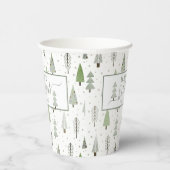 Modern kerstboomscript PRETTIGE FEESTDAGEN groen Papieren Bekers (Rechts)