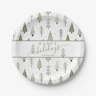 Modern kerstboomscript PRETTIGE FEESTDAGEN groen Papieren Bordje