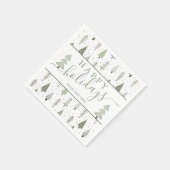 Modern kerstboomscript PRETTIGE FEESTDAGEN groen Servet (Hoek)