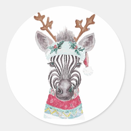 Modern kerstcadeau idee ronde sticker (Voorkant)