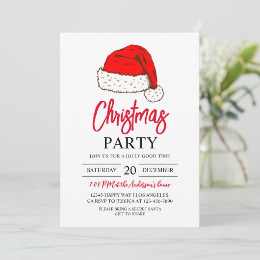 Modern kerstdiner feest kerstfeest kaart (Staand voorkant)