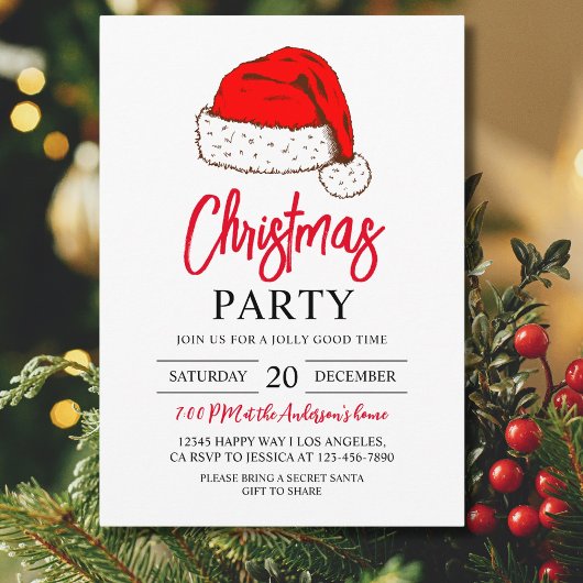 Modern kerstdiner feest kerstfeest kaart