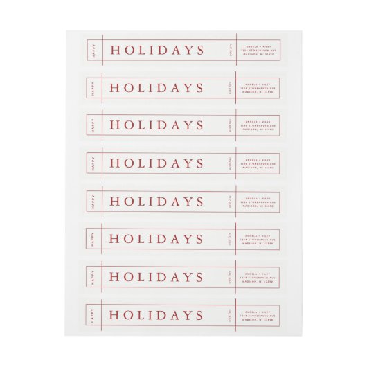  modern kerstetiket - rood (Vel)