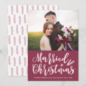 Modern kerstfeest | Foto Pine Mauve Feestdagenkaart (Voorkant / Achterkant)