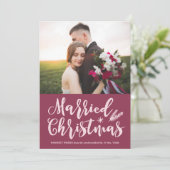 Modern kerstfeest | Foto Pine Mauve Feestdagenkaart (Staand voorkant)