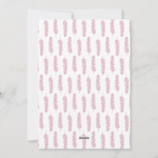 Modern kerstfeest | Foto Pine Mauve Feestdagenkaart (Achterkant)