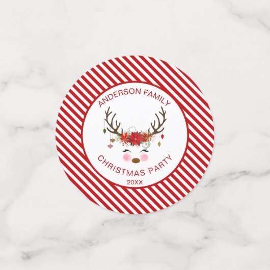 Modern Kerstfeest gepersonaliseerde rendieren Confetti (Kleine voorkant)
