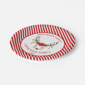 Modern Kerstfeest gepersonaliseerde rendieren Papieren Bordje (Gekanteld)