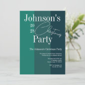 Modern Kerstfeest Groene Streep Kaart (Staand voorkant)