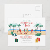 Modern kerstfeest in juli briefkaart (Voorkant / Achterkant)