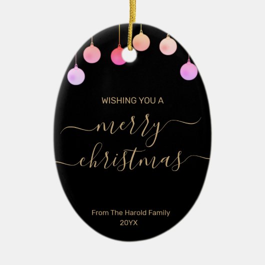 Modern kerstfeest kleurrijke foto Ornament (Voorkant)