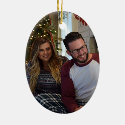 Modern kerstfeest kleurrijke foto Ornament (Achterkant)