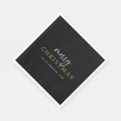 Modern Kerstfeest met Zwarte en Gouden Thema Servet (Hoek)