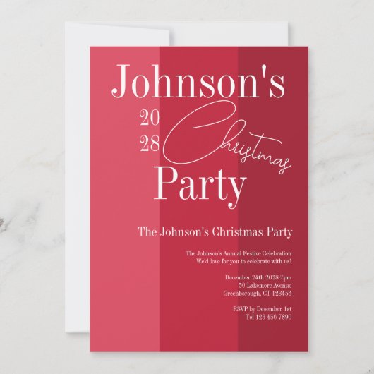 Modern kerstfeest rode streep kaart (Voorkant)