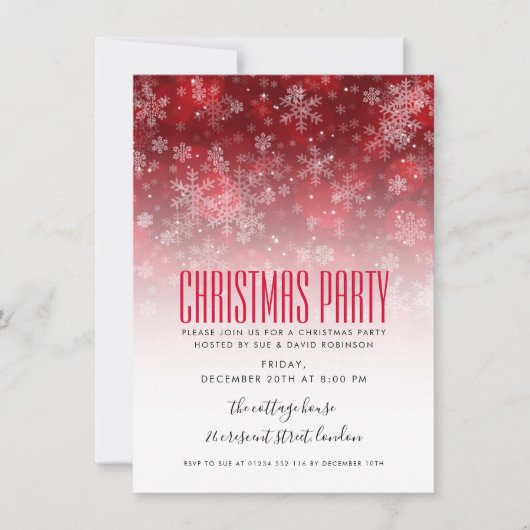 Modern kerstfeest rood en wit kaart (Voorkant)