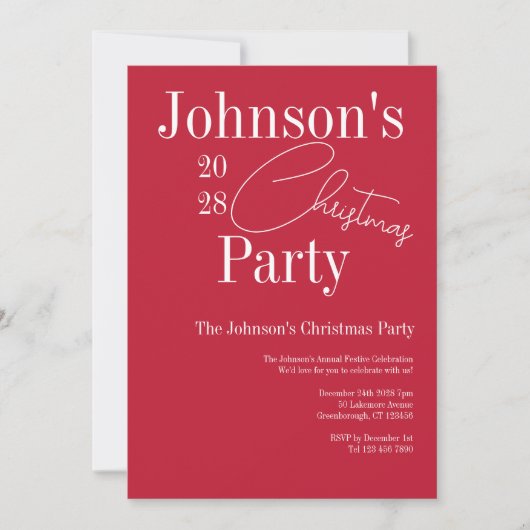 Modern kerstfeest rood kaart (Voorkant)