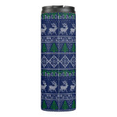 Modern kerstfeest, Ugly Sweater Reindeer Pattern Thermosbeker (Achterkant)