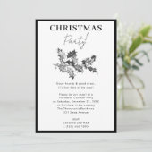 Modern kerstfeest zwart wit Holly bessen Kaart (Staand voorkant)