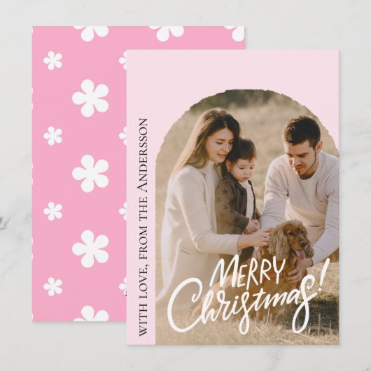 Modern Kerstfoto Feestdagenkaart (Voorkant / Achterkant)