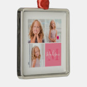Modern Kerstfoto Metalen Ornament (Rechts)