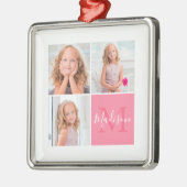 Modern Kerstfoto Metalen Ornament (Links)