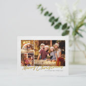 Modern kerstfotoscript feestdagenkaart (Staand voorkant)