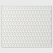 Modern kerstgroen en rode bessen cadeaupapier (Vlak)