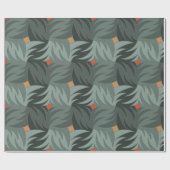 Modern kerstgroen patroon cadeaupapier (Vlak)