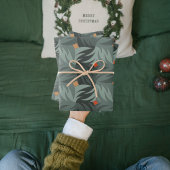 Modern kerstgroen patroon inpakpapier vel