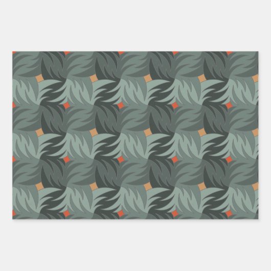 Modern kerstgroen patroon inpakpapier vel (Voorkant 2)