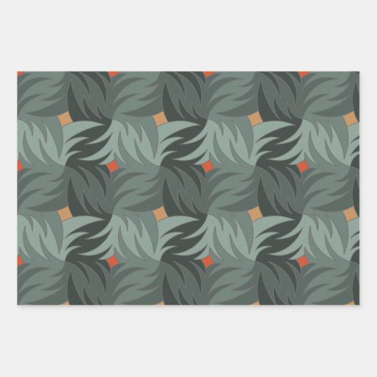 Modern kerstgroen patroon inpakpapier vel (Voorkant)