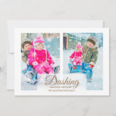 Modern kerstkaart met 2 foto's van sneeuw kaart (Voorkant)
