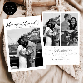 Modern Kerstkaart met Huwelijksgetuigenis voor Pas