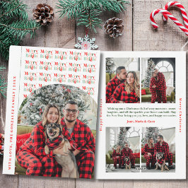 Modern Kerstkaart met Merry and Bright Boogfoto