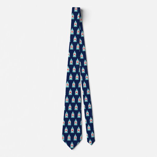Modern Kerstkabouterpatroon op Navyblauw Stropdas (Voorkant)