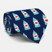 Modern Kerstkabouterpatroon op Navyblauw Stropdas (Opgerold)