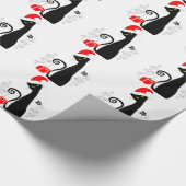 Modern kerstKat Cadeaupapier (Hoek)