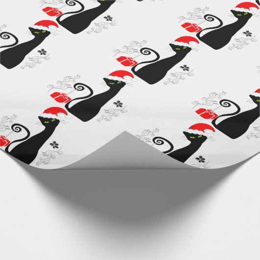 Modern kerstKat Cadeaupapier (Hoek)