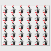 Modern kerstKat Cadeaupapier (Vlak)