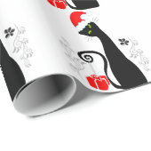 Modern kerstKat Cadeaupapier (Rol Hoek)