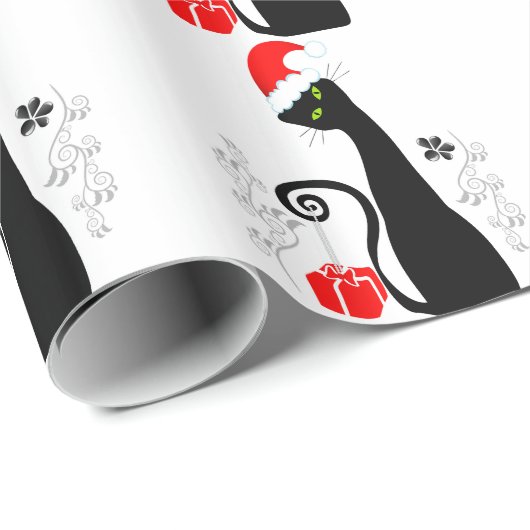 Modern kerstKat Cadeaupapier (Rol Hoek)