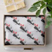 Modern kerstKat in Santa Hats Tissuepapier (Geschenk)