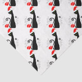 Modern kerstKat in Santa Hats Tissuepapier (Detail)