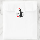 Modern kerstKat Ronde Sticker (Tas)