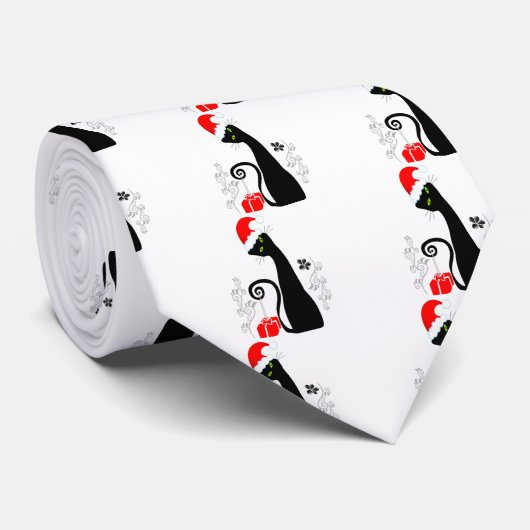 Modern kerstKat Stropdas (Opgerold)