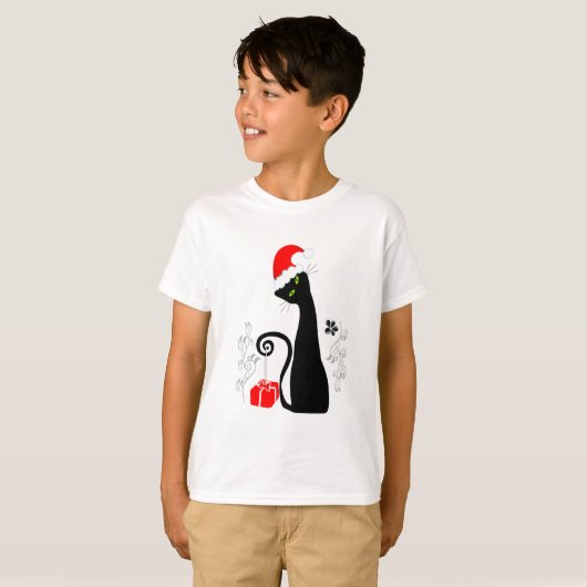 Modern kerstKat T-shirt (Voorkant volledig)