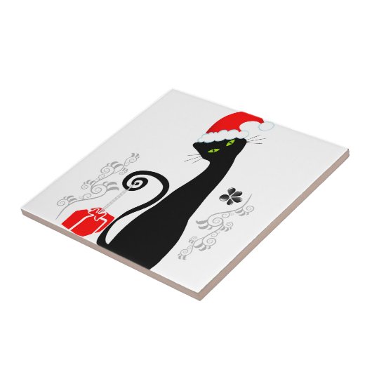 Modern kerstKat Tegeltje (Zijkant)